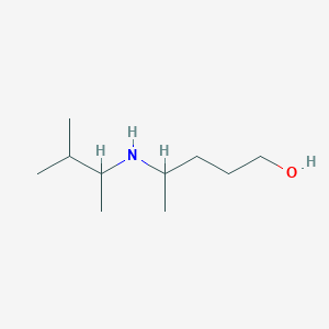 molecular formula C10H23NO B13288260 4-[(3-Methylbutan-2-yl)amino]pentan-1-ol 