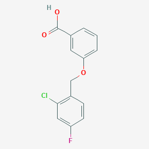 molecular formula C14H10ClFO3 B1328841 3-[(2-Chloro-4-fluorobenzyl)oxy]benzoic acid CAS No. 1041558-34-2