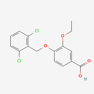 molecular formula C16H14Cl2O4 B1328843 4-[(2,6-二氯苄基)氧基]-3-乙氧基苯甲酸 CAS No. 1142201-94-2