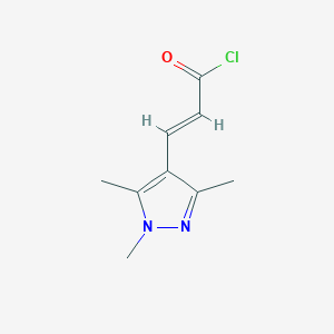 molecular formula C9H11ClN2O B1328846 (2E)-3-(1,3,5-三甲基-1H-吡唑-4-基)-丙烯酰氯 CAS No. 1173394-98-3