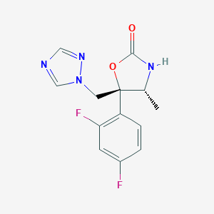 molecular formula C13H12F2N4O2 B132885 (4R,5R)-5-(2,4-Difluorophenyl)-4-methyl-5-(1H-1,2,4-triazol-1-ylmethyl)-2-oxazolidinone CAS No. 169058-26-8