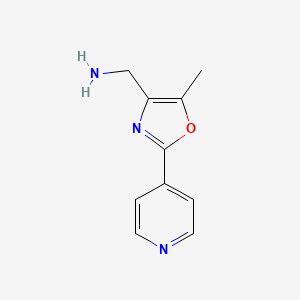 molecular formula C10H11N3O B1328867 4-氨甲基-5-甲基-2-(吡啶-4-基)噁唑 CAS No. 914637-10-8