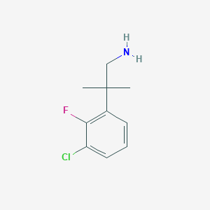 molecular formula C10H13ClFN B13288693 2-(3-Chloro-2-fluorophenyl)-2-methylpropan-1-amine 