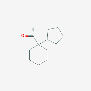 molecular formula C12H20O B13288889 1-Cyclopentylcyclohexane-1-carbaldehyde 