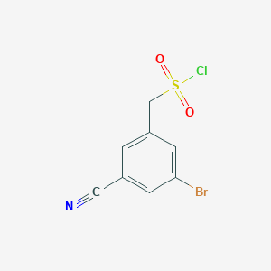 molecular formula C8H5BrClNO2S B13288931 (3-Bromo-5-cyanophenyl)methanesulfonyl chloride 