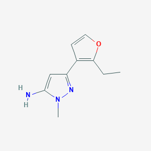 molecular formula C10H13N3O B13289058 3-(2-Ethylfuran-3-yl)-1-methyl-1H-pyrazol-5-amine 