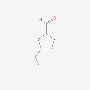 molecular formula C8H14O B13289072 3-Ethylcyclopentane-1-carbaldehyde 