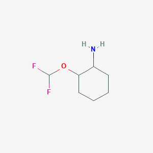 molecular formula C7H13F2NO B13289255 2-(Difluoromethoxy)cyclohexan-1-amine 