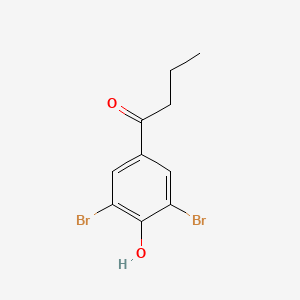 molecular formula C10H10Br2O2 B13289305 1-(3,5-Dibromo-4-hydroxyphenyl)butan-1-one 