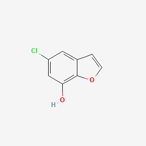 molecular formula C8H5ClO2 B13289329 5-Chloro-1-benzofuran-7-ol 