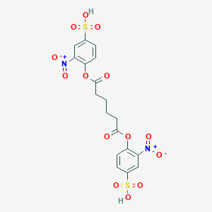 molecular formula C18H16N2O14S2 B132894 Bis(2-nitro-4-sulfophenyl) hexanedioate CAS No. 143392-33-0