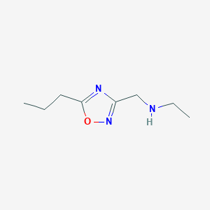 molecular formula C8H15N3O B1328941 N-[(5-propyl-1,2,4-oxadiazol-3-yl)methyl]ethanamine CAS No. 915925-27-8