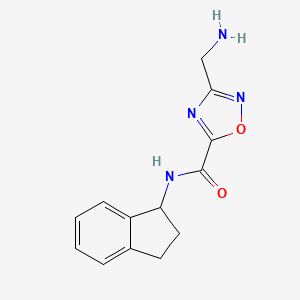 molecular formula C13H14N4O2 B1328944 3-(aminomethyl)-N-(2,3-dihydro-1H-inden-1-yl)-1,2,4-oxadiazole-5-carboxamide CAS No. 1119450-71-3