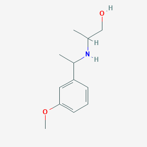 molecular formula C12H19NO2 B13289449 2-{[1-(3-Methoxyphenyl)ethyl]amino}propan-1-ol 