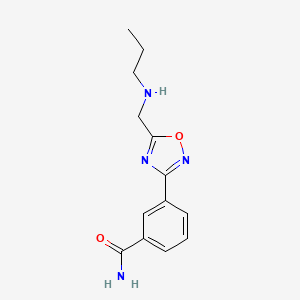 molecular formula C13H16N4O2 B1328945 3-{5-[(Propylamino)methyl]-1,2,4-oxadiazol-3-yl}benzamide CAS No. 1119449-54-5