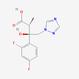molecular formula C13H13F2N3O3 B132895 （αR，βR）-β-(2,4-二氟苯基)-β-羟基-α-甲基-1H-1,2,4-三唑-1-丁酸 CAS No. 166948-49-8