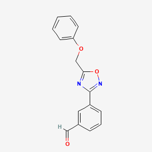 molecular formula C16H12N2O3 B1328951 3-[5-(Phenoxymethyl)-1,2,4-oxadiazol-3-yl]benzaldehyde CAS No. 1119450-79-1