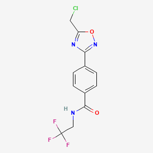 molecular formula C12H9ClF3N3O2 B1328953 4-[5-(chloromethyl)-1,2,4-oxadiazol-3-yl]-N-(2,2,2-trifluoroethyl)benzamide CAS No. 1119449-64-7