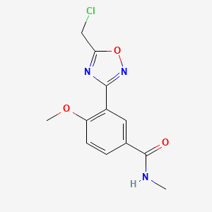 molecular formula C12H12ClN3O3 B1328955 3-[5-(chloromethyl)-1,2,4-oxadiazol-3-yl]-4-methoxy-N-methylbenzamide CAS No. 1119449-65-8