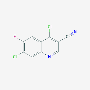 molecular formula C10H3Cl2FN2 B1328959 4,7-Dichloro-6-fluoroquinoline-3-carbonitrile CAS No. 886362-74-9