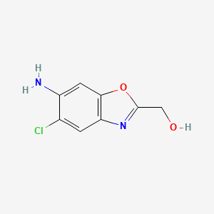 molecular formula C8H7ClN2O2 B13289655 (6-Amino-5-chloro-1,3-benzoxazol-2-yl)methanol 