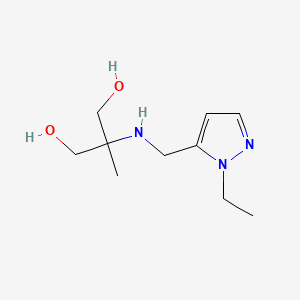 molecular formula C10H19N3O2 B13289781 2-{[(1-ethyl-1H-pyrazol-5-yl)methyl]amino}-2-methylpropane-1,3-diol 