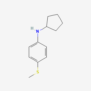 molecular formula C12H17NS B13289914 N-cyclopentyl-4-(methylsulfanyl)aniline 