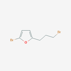 molecular formula C7H8Br2O B13289930 2-Bromo-5-(3-bromopropyl)furan 