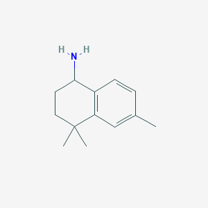 molecular formula C13H19N B13289986 4,4,6-Trimethyl-1,2,3,4-tetrahydronaphthalen-1-amine 