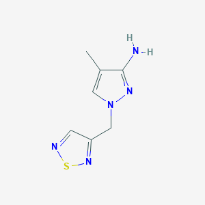 molecular formula C7H9N5S B13290025 4-Methyl-1-[(1,2,5-thiadiazol-3-yl)methyl]-1H-pyrazol-3-amine 