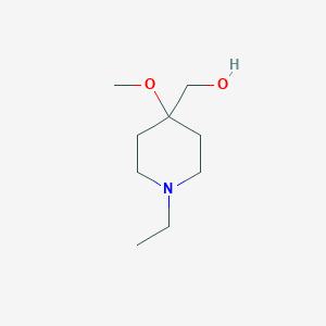 molecular formula C9H19NO2 B13290041 (1-Ethyl-4-methoxypiperidin-4-yl)methanol 