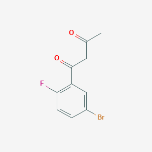 molecular formula C10H8BrFO2 B13290265 1-(5-Bromo-2-fluorophenyl)butane-1,3-dione 