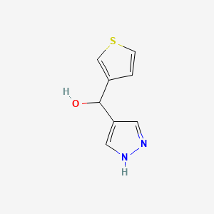 molecular formula C8H8N2OS B13290311 (1H-Pyrazol-4-yl)(thiophen-3-yl)methanol 