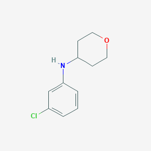 molecular formula C11H14ClNO B13290372 N-(3-chlorophenyl)oxan-4-amine 