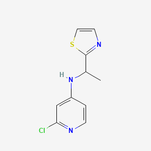 molecular formula C10H10ClN3S B13290461 2-chloro-N-[1-(1,3-thiazol-2-yl)ethyl]pyridin-4-amine 