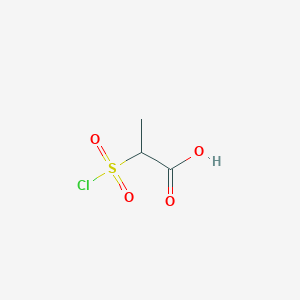 molecular formula C3H5ClO4S B13290464 2-(Chlorosulfonyl)propanoic acid 
