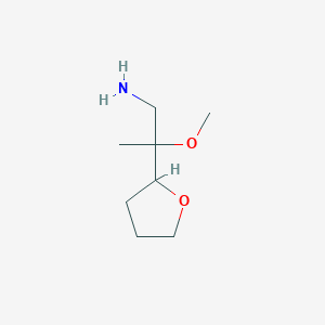 molecular formula C8H17NO2 B13290514 2-Methoxy-2-(oxolan-2-yl)propan-1-amine 
