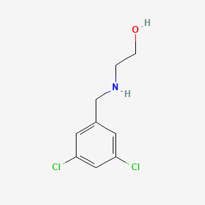 molecular formula C9H11Cl2NO B13290564 2-{[(3,5-Dichlorophenyl)methyl]amino}ethan-1-ol 