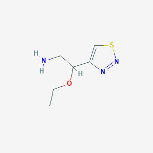 molecular formula C6H11N3OS B13290595 2-Ethoxy-2-(1,2,3-thiadiazol-4-yl)ethan-1-amine 
