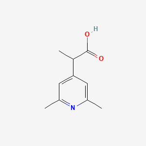 molecular formula C10H13NO2 B13290718 2-(2,6-Dimethylpyridin-4-yl)propanoic acid 