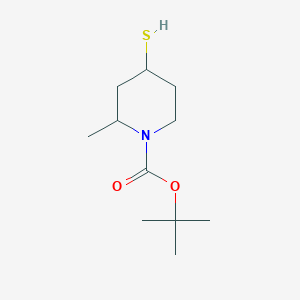 molecular formula C11H21NO2S B13290726 Tert-butyl 2-methyl-4-sulfanylpiperidine-1-carboxylate 