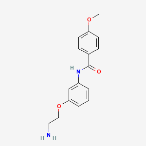 molecular formula C16H18N2O3 B13290742 N-[3-(2-aminoethoxy)phenyl]-4-methoxybenzamide 