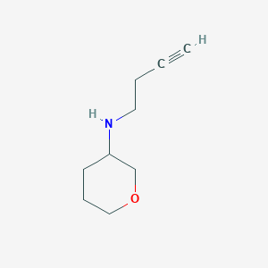 molecular formula C9H15NO B13290780 N-(But-3-YN-1-YL)oxan-3-amine 