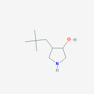 molecular formula C9H19NO B13290784 4-(2,2-Dimethylpropyl)pyrrolidin-3-ol 