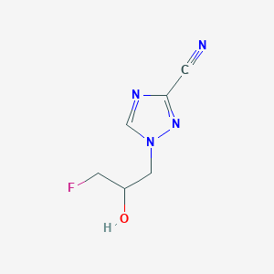 molecular formula C6H7FN4O B13290829 1-(3-Fluoro-2-hydroxypropyl)-1H-1,2,4-triazole-3-carbonitrile 