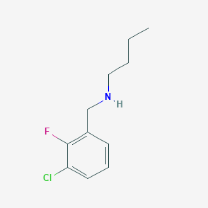 molecular formula C11H15ClFN B13290833 Butyl[(3-chloro-2-fluorophenyl)methyl]amine 