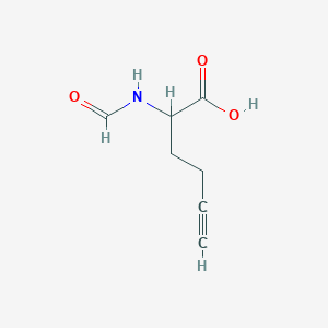 molecular formula C7H9NO3 B13290857 2-Formamidohex-5-ynoic acid 