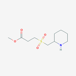 molecular formula C10H19NO4S B13290877 Methyl 3-[(piperidin-2-yl)methanesulfonyl]propanoate 