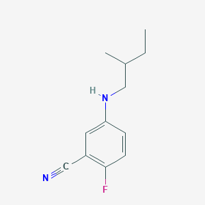molecular formula C12H15FN2 B13290886 2-Fluoro-5-[(2-methylbutyl)amino]benzonitrile 
