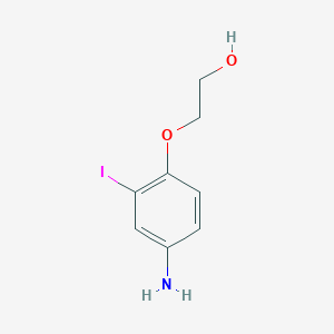 molecular formula C8H10INO2 B13290899 2-(4-Amino-2-iodophenoxy)ethan-1-ol 